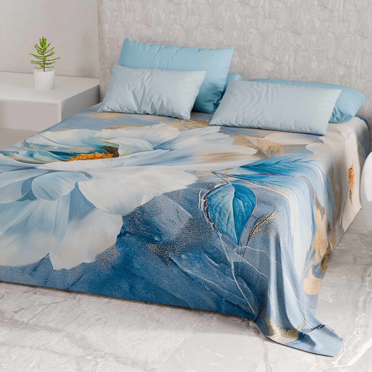 Telo Arredo Copridivano, Copriletto, Copritavolo e Copritutto in Microfibra | Fantasia Floreale F13