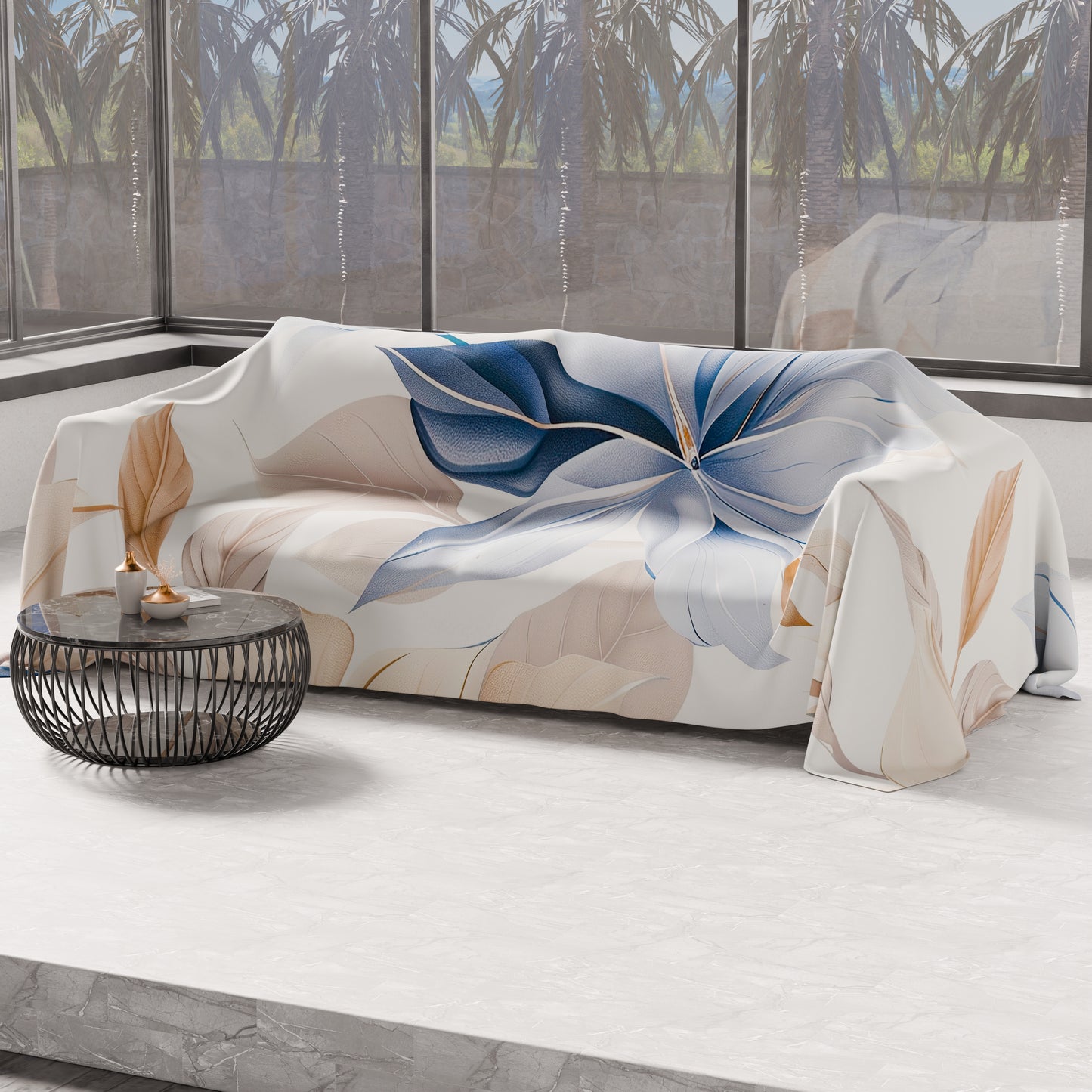 Telo Arredo Copridivano, Copriletto, Copritavolo e Copritutto in Microfibra | Fantasia Floreale F164