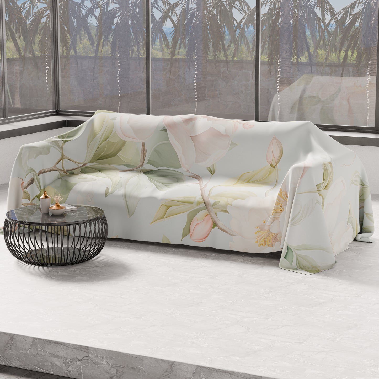 Telo Arredo Copridivano, Copriletto, Copritavolo e Copritutto in Microfibra | Fantasia Floreale F172