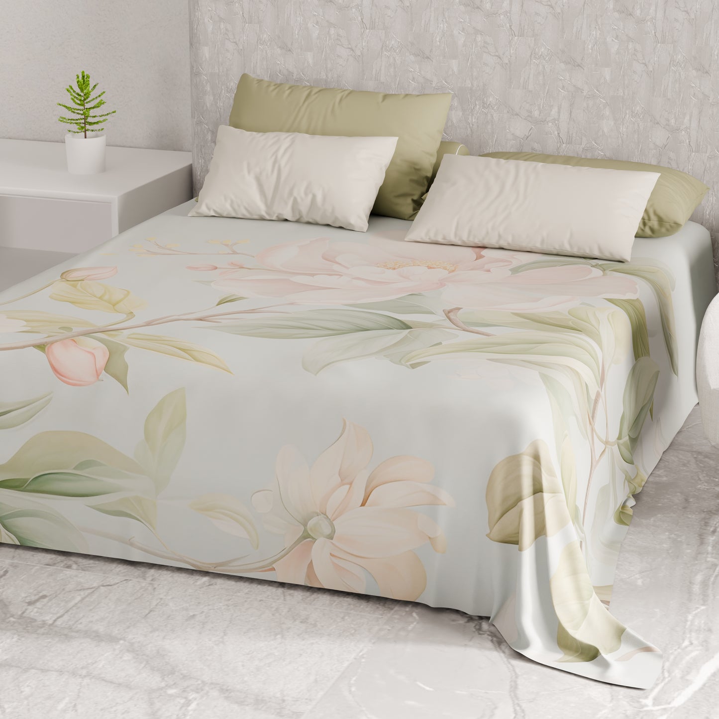 Telo Arredo Copridivano, Copriletto, Copritavolo e Copritutto in Microfibra | Fantasia Floreale F172