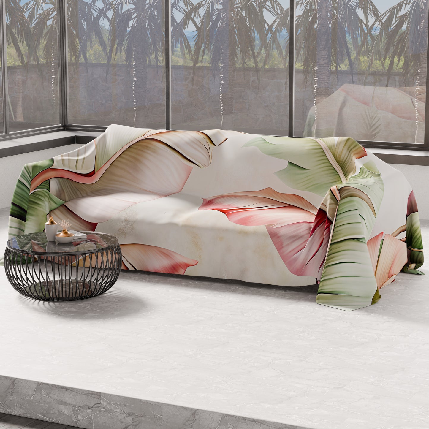 Telo Arredo Copridivano, Copriletto, Copritavolo e Copritutto in Microfibra | Fantasia Floreale F191