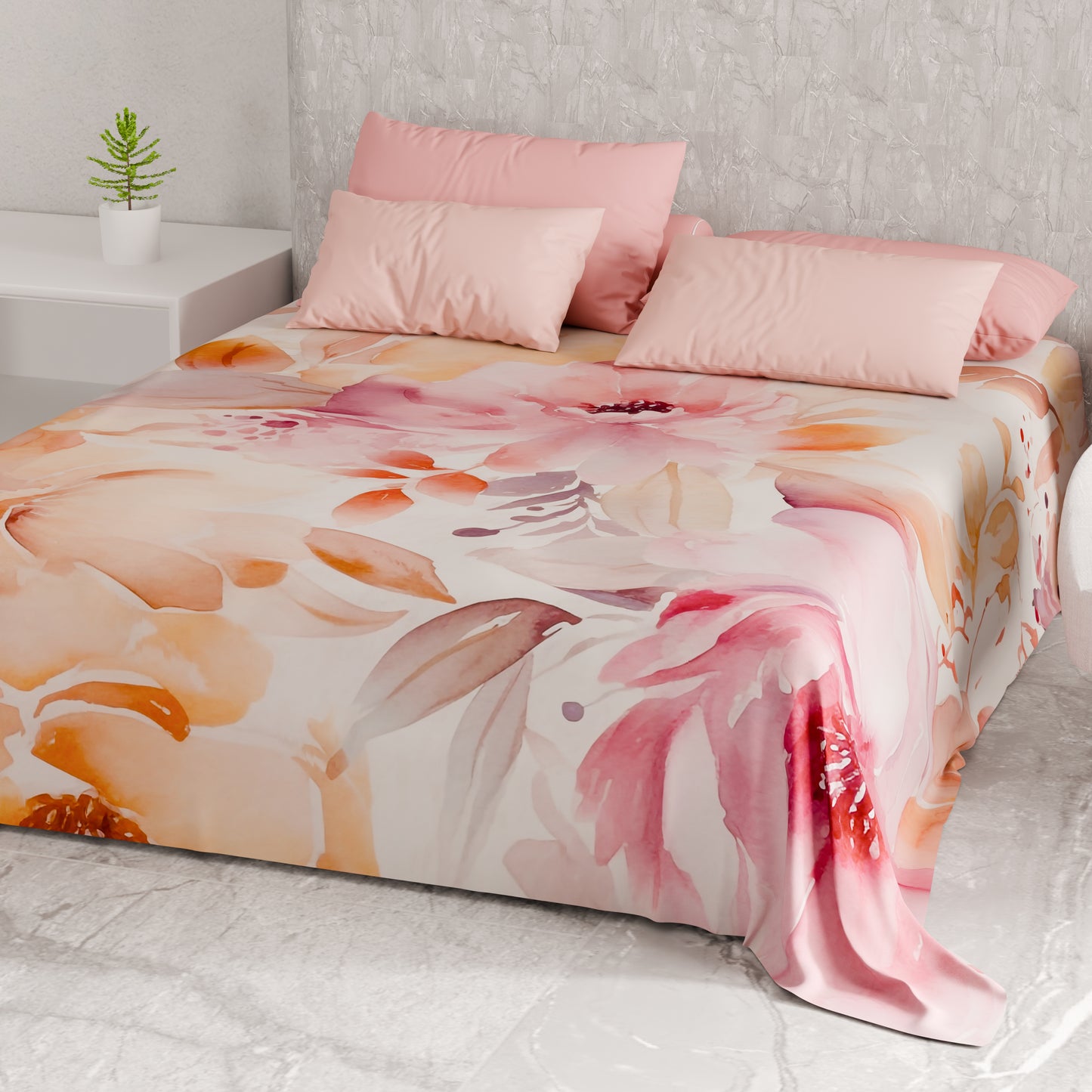 Telo Arredo Copridivano, Copriletto, Copritavolo e Copritutto in Microfibra | Fantasia Floreale F2