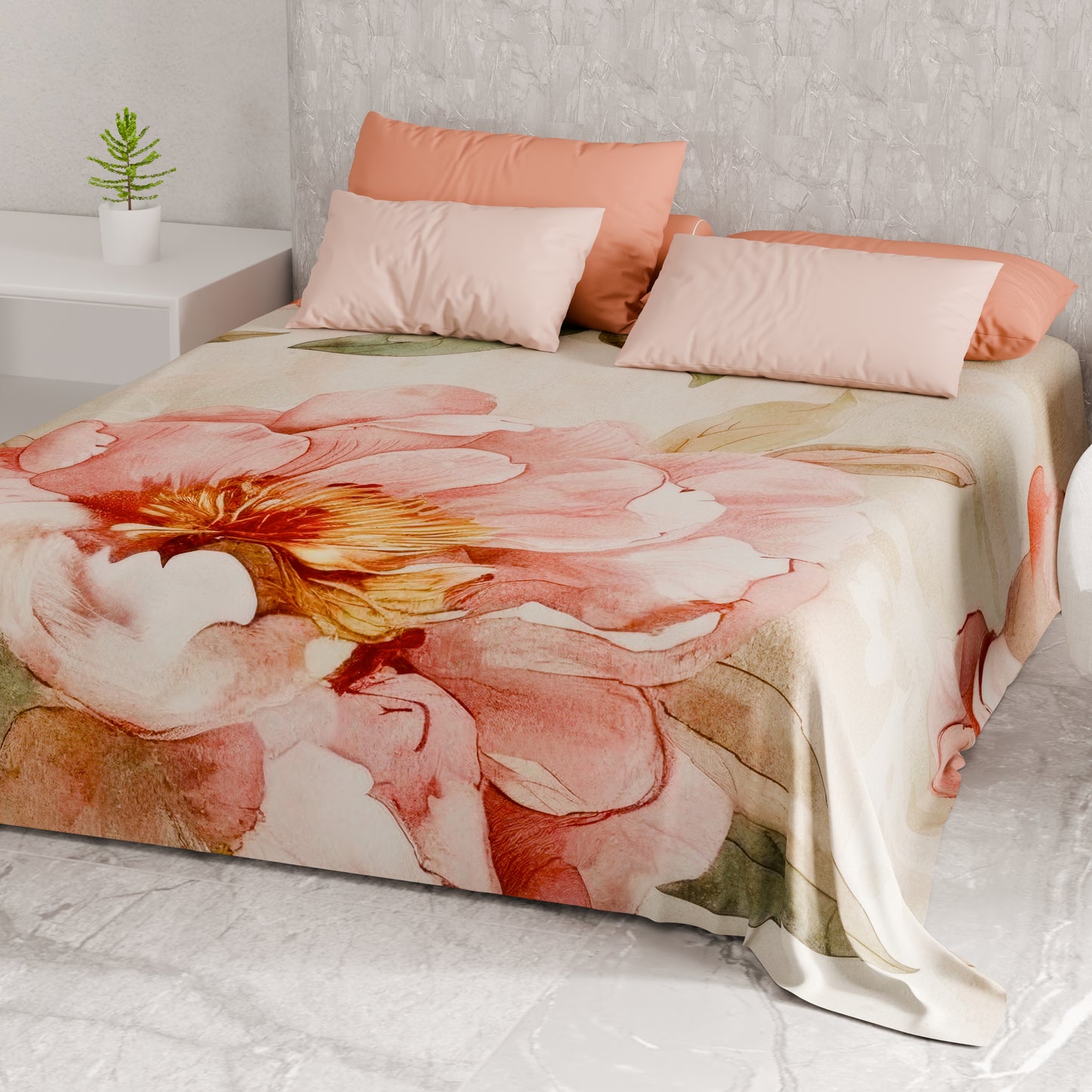 Telo Arredo Copridivano, Copriletto, Copritavolo e Copritutto in Microfibra | Fantasia Floreale F20