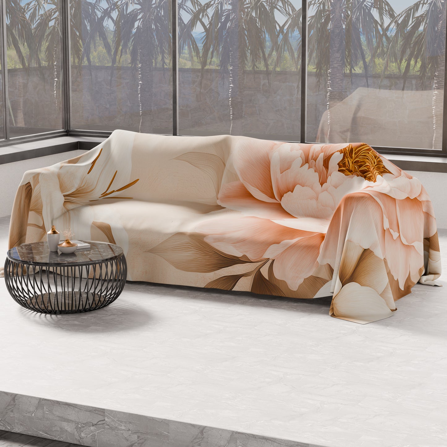 Telo Arredo Copridivano, Copriletto, Copritavolo e Copritutto in Microfibra | Fantasia Floreale F26