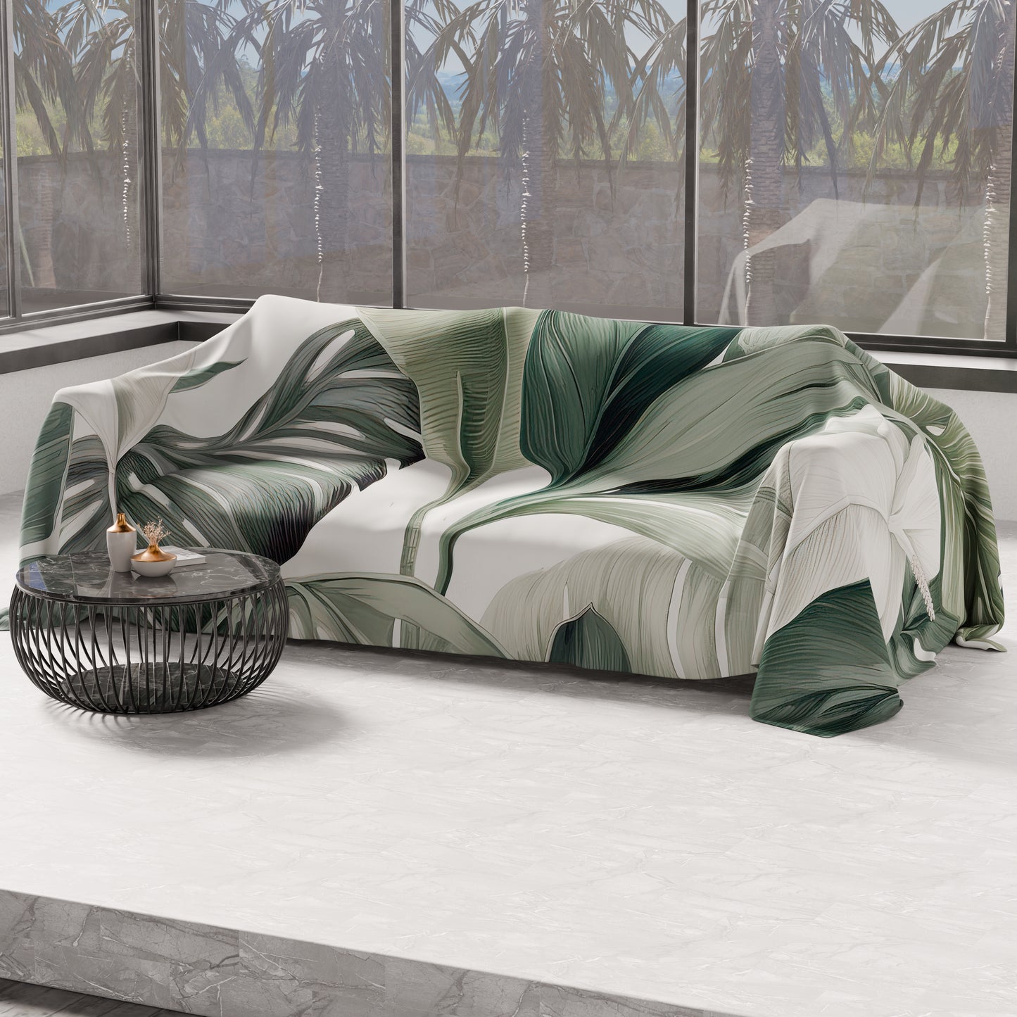 Telo Arredo Copridivano, Copriletto, Copritavolo e Copritutto in Microfibra | Fantasia Floreale F4