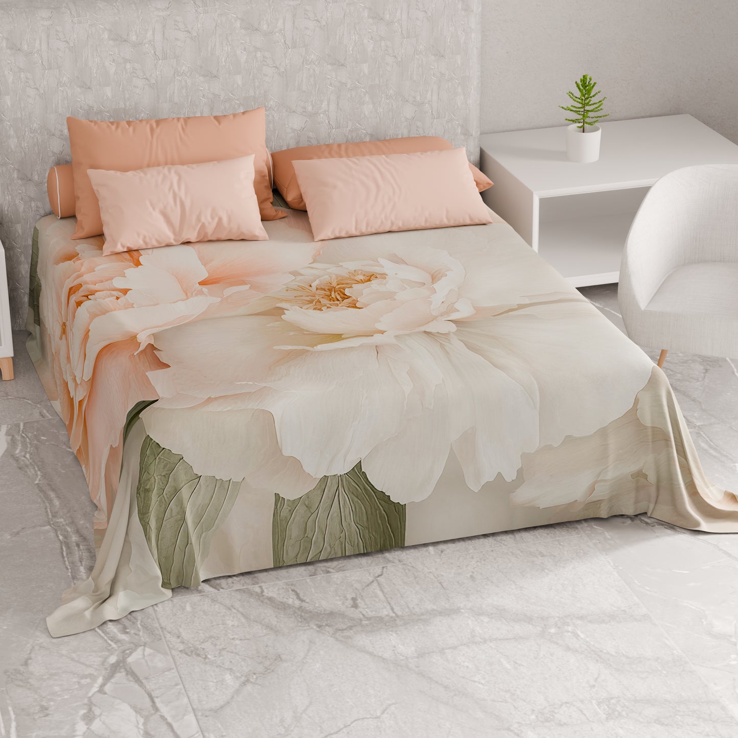 Telo Arredo Copridivano, Copriletto, Copritavolo e Copritutto in Microfibra | Fantasia Floreale F40