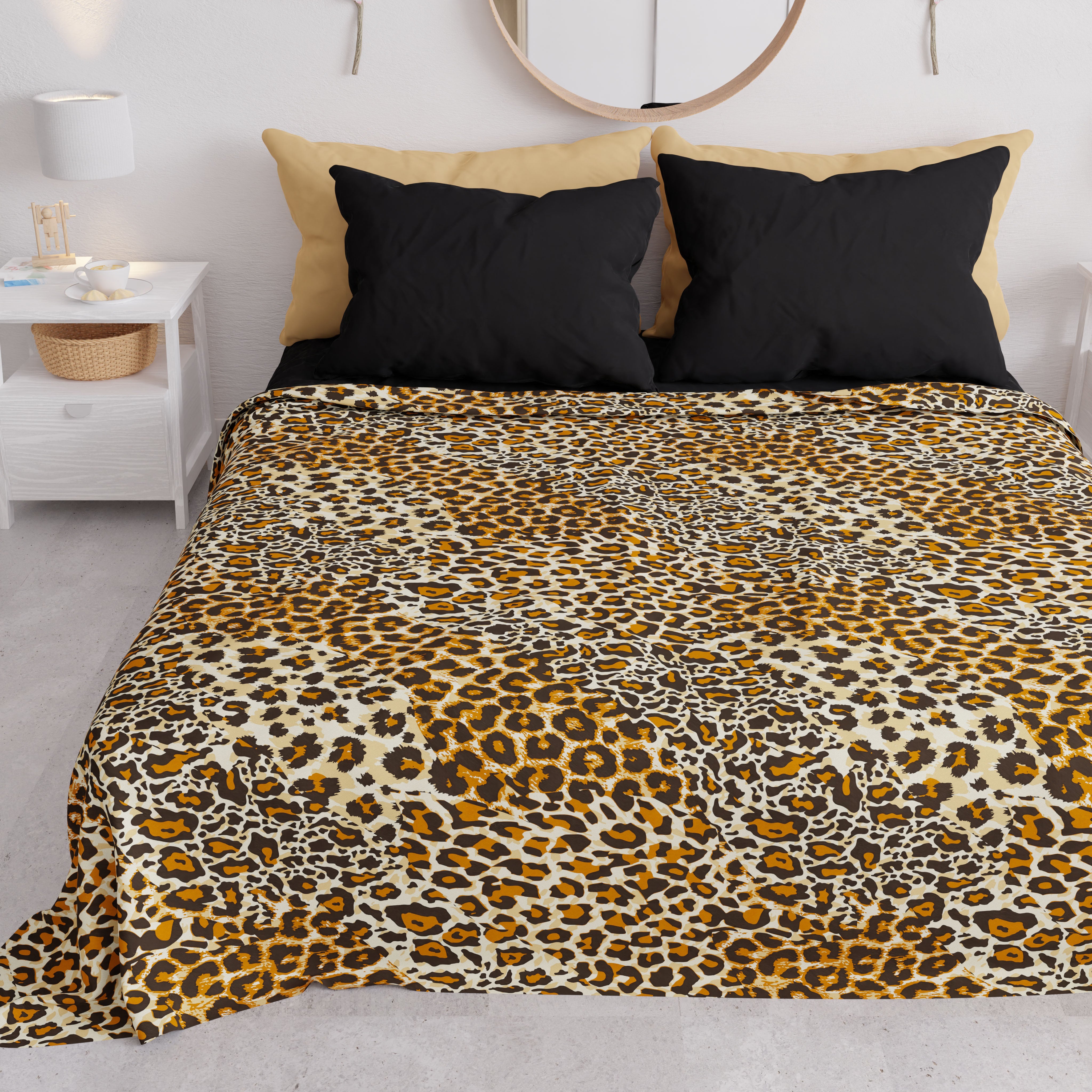 PETTI Copriletto Estivo, Coperta Leggera, Lenzuola Copriletto, Animalier Maculato