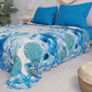 Couvre-lit d'été, couverture légère, draps couvre-lit, corail bleu
