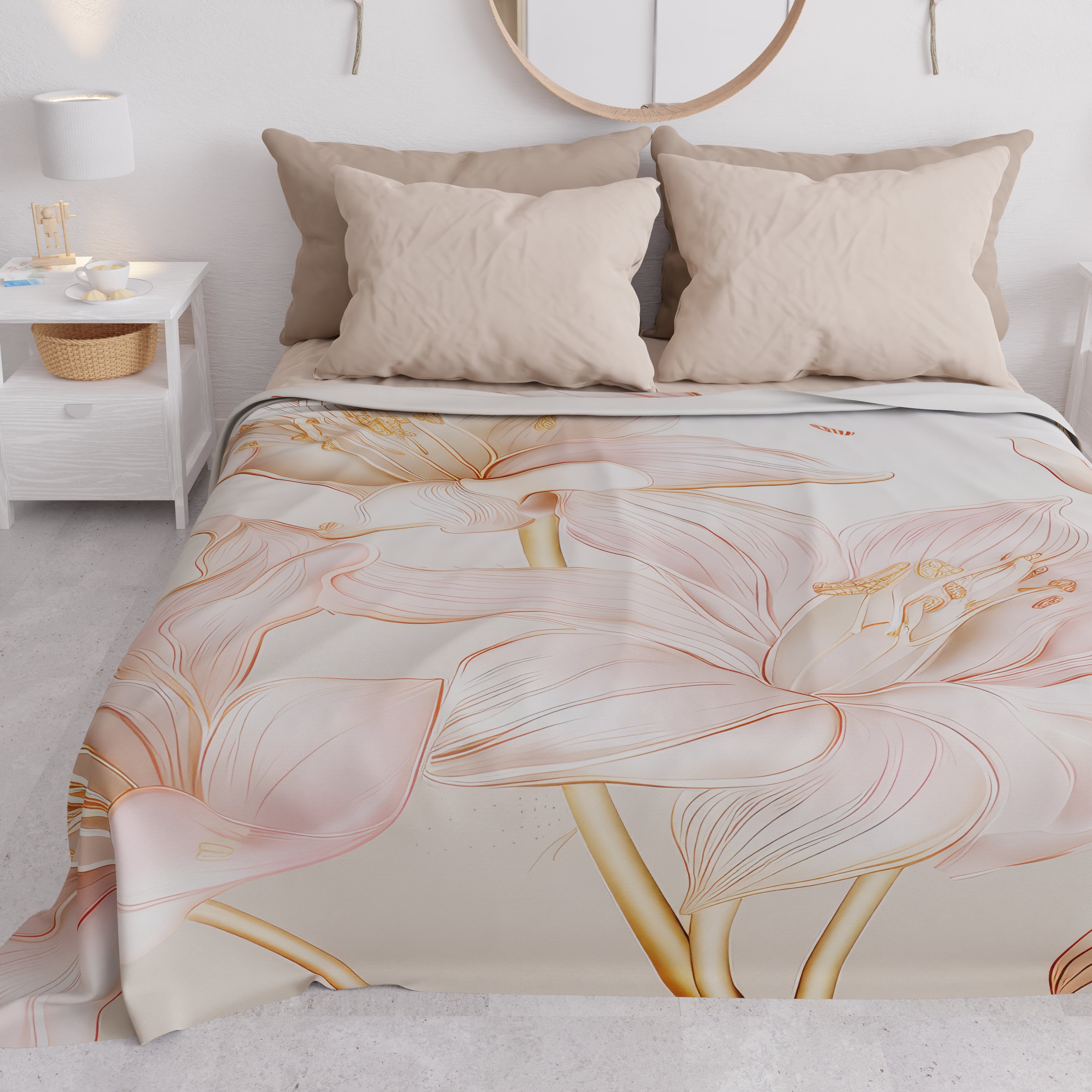 BOHEME Copriletto Estivo Reversibile In Microfibra Sabbia – 200x270 Cm – Leggero, Traspirante E Asciugatura Rapida Per Letto 105