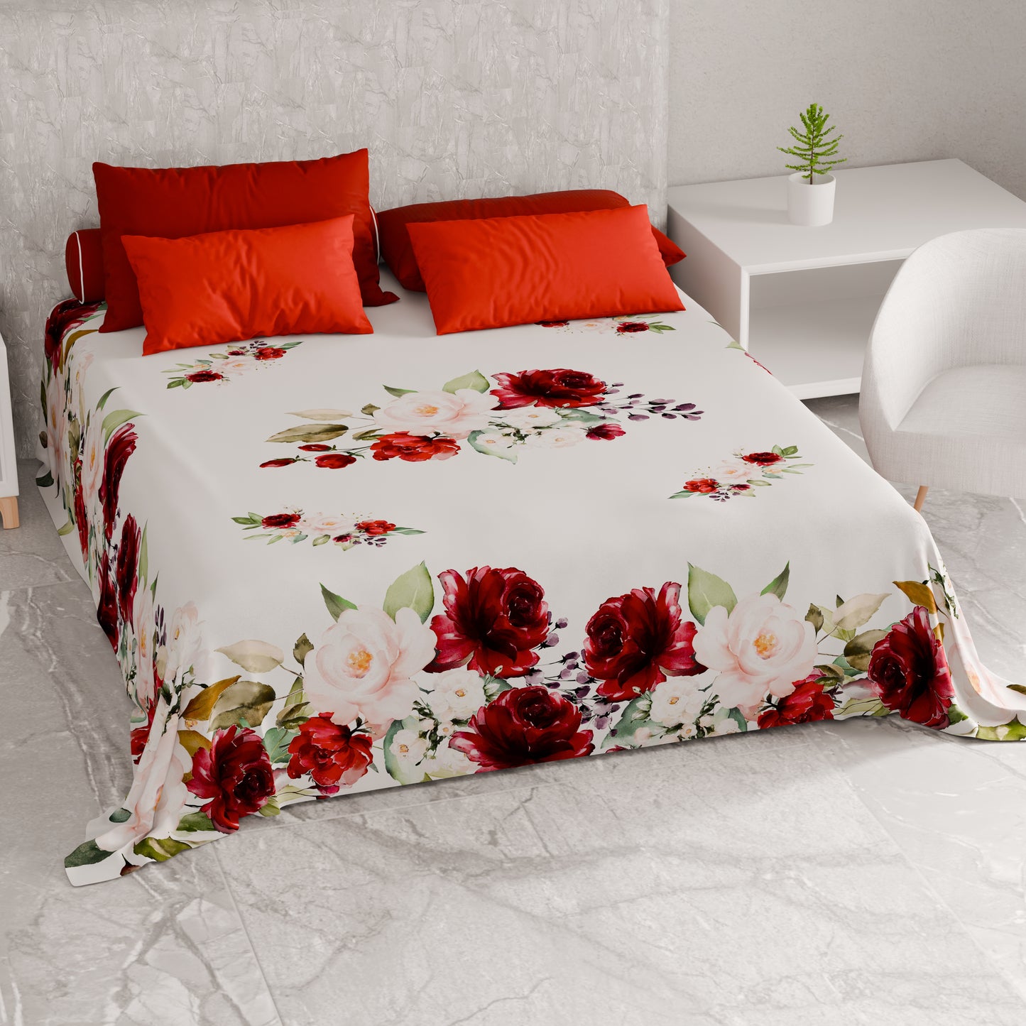 Telo Arredo Copridivano, Copriletto, Copritavolo e Copritutto in Microfibra | Fantasia Floreale 07