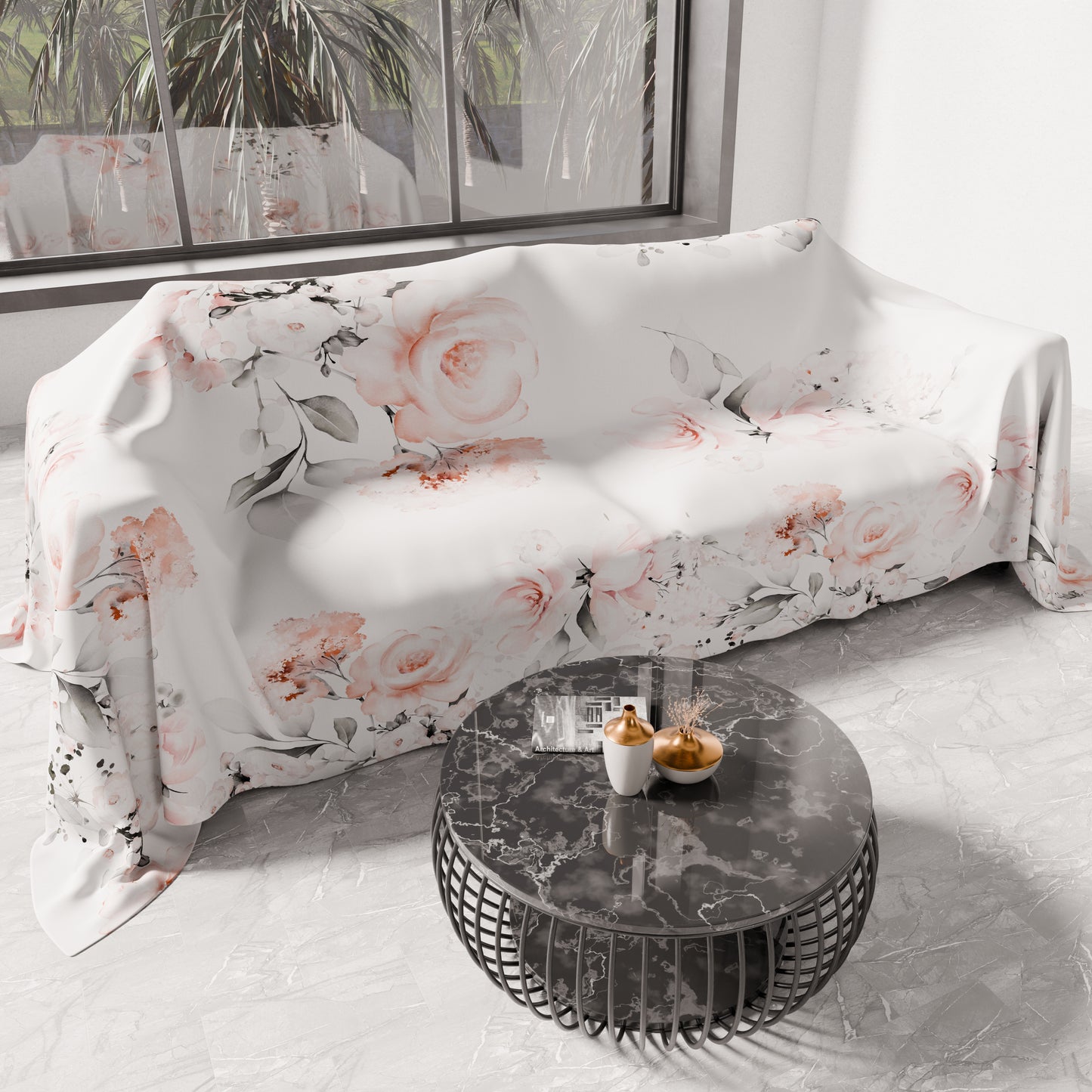 Telo Arredo Copridivano, Copriletto, Copritavolo e Copritutto in Microfibra | Fantasia Floreale 17