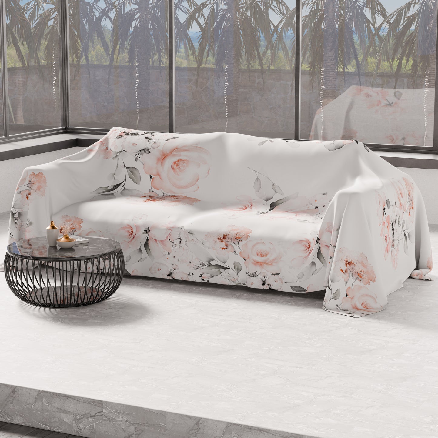 Telo Arredo Copridivano, Copriletto, Copritavolo e Copritutto in Microfibra | Fantasia Floreale 17