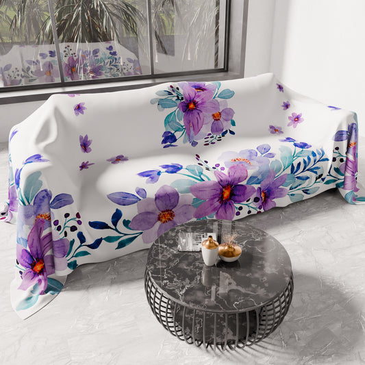 Telo Arredo Copridivano, Copriletto, Copritavolo e Copritutto in Microfibra | Fantasia Floreale 03