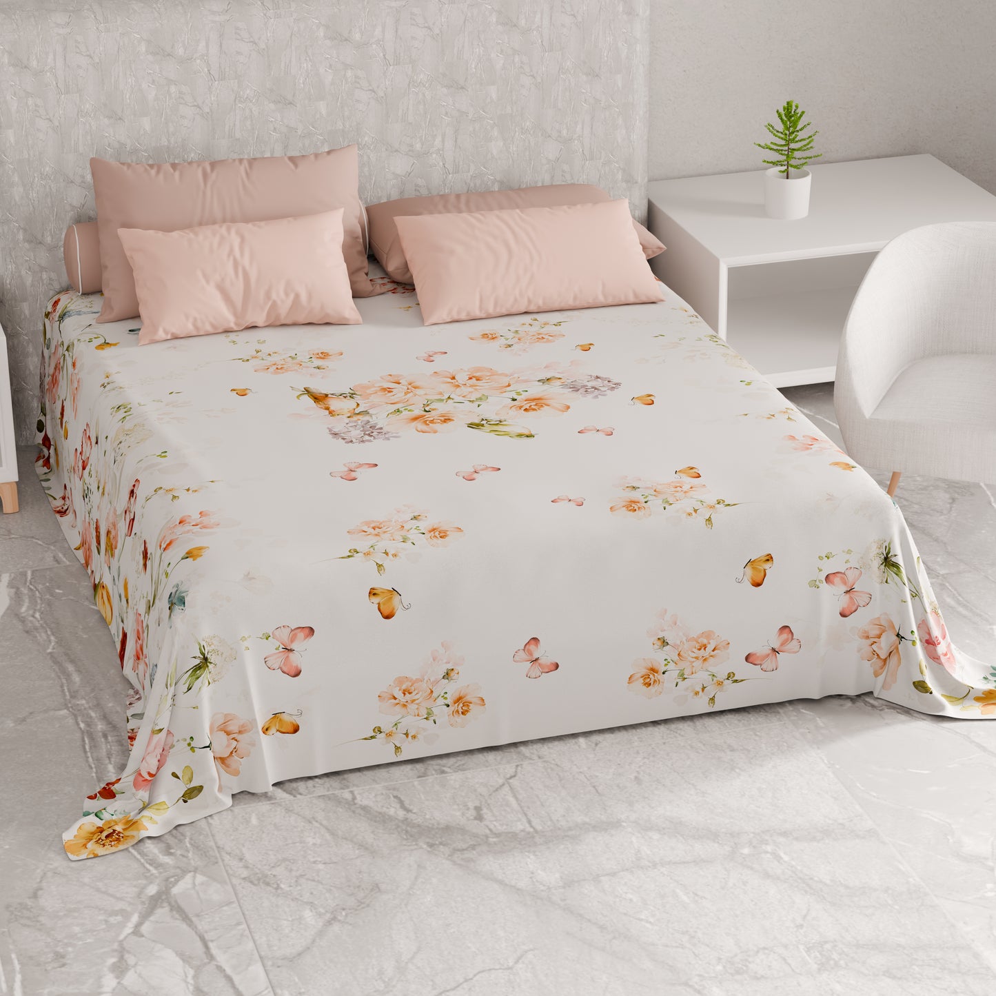 Telo Arredo Copridivano, Copriletto, Copritavolo e Copritutto in Microfibra | Fantasia Floreale 06