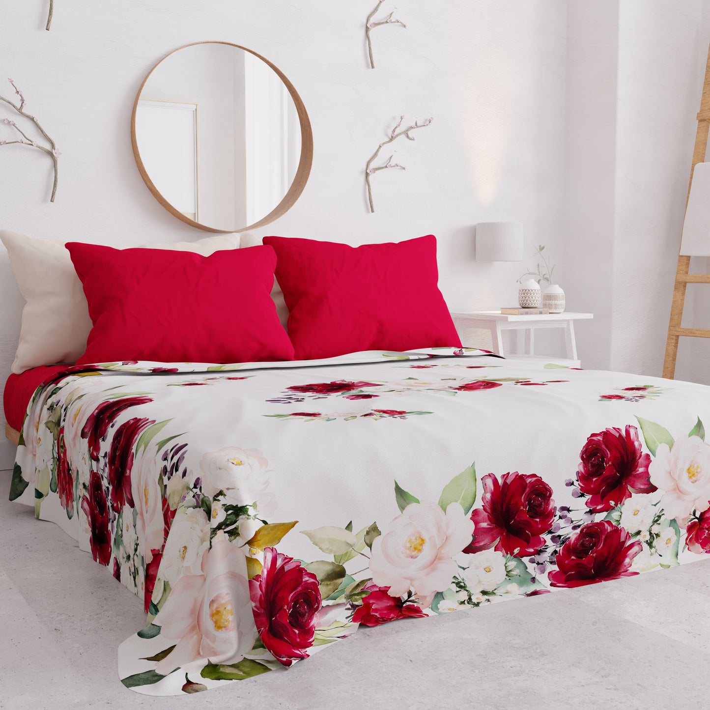 Summer Bedspread, Light Blanket, Bedspread Sheets, Bordeaux Floral