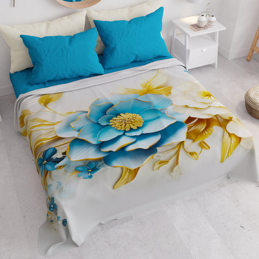Couvre-lit d'Été, Couverture Légère, Draps Couvre-lit Fleur Céramique 03