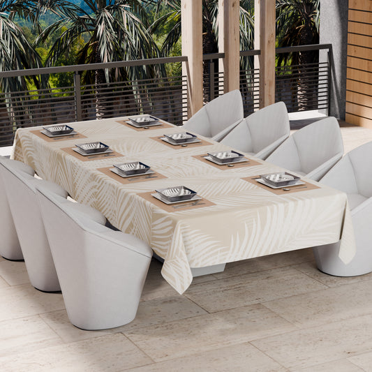 Drap housse pour canapé, couvre-lit, nappe et tout usage en microfibre | Motif Feuille Tourterelle