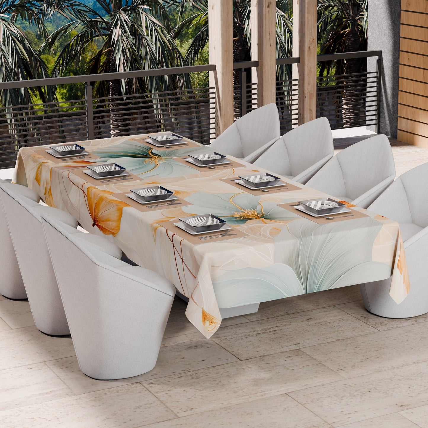 Telo Arredo Copridivano, Copriletto, Copritavolo e Copritutto in Microfibra | Fantasia Marble Flower