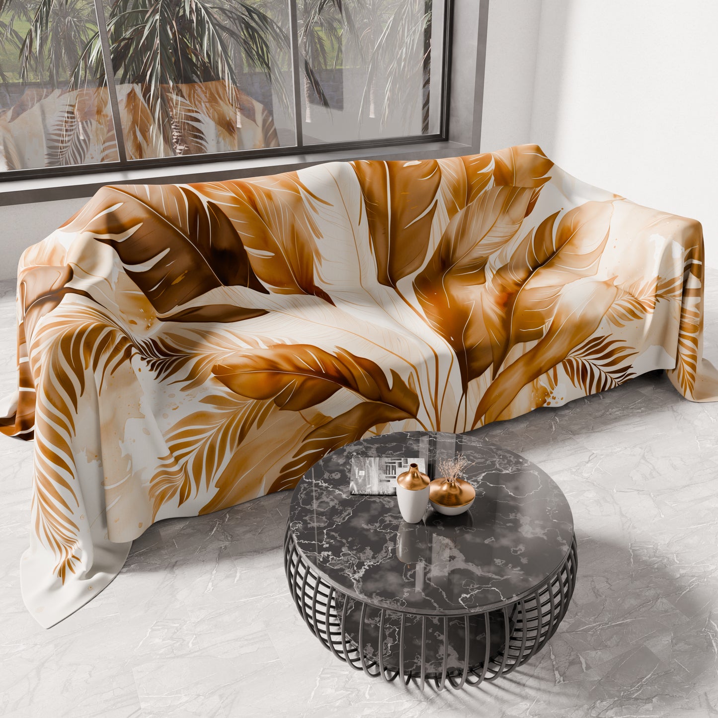 Copriletto Estivo, Coperta Leggera, Lenzuola Copriletto Palmwater Fango