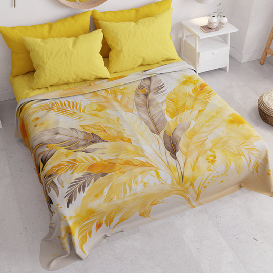 Boutis d'été, Couverture légère, Draps boutis Palmwater Jaune