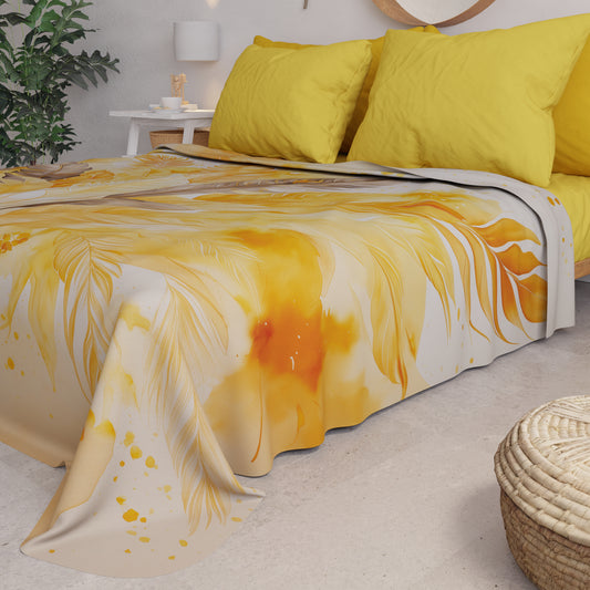 Boutis d'été, Couverture légère, Draps boutis Palmwater Jaune