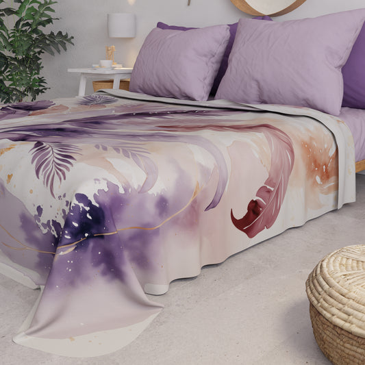 Boutis d'été, Couverture légère, Draps boutis Palmwater Lilas