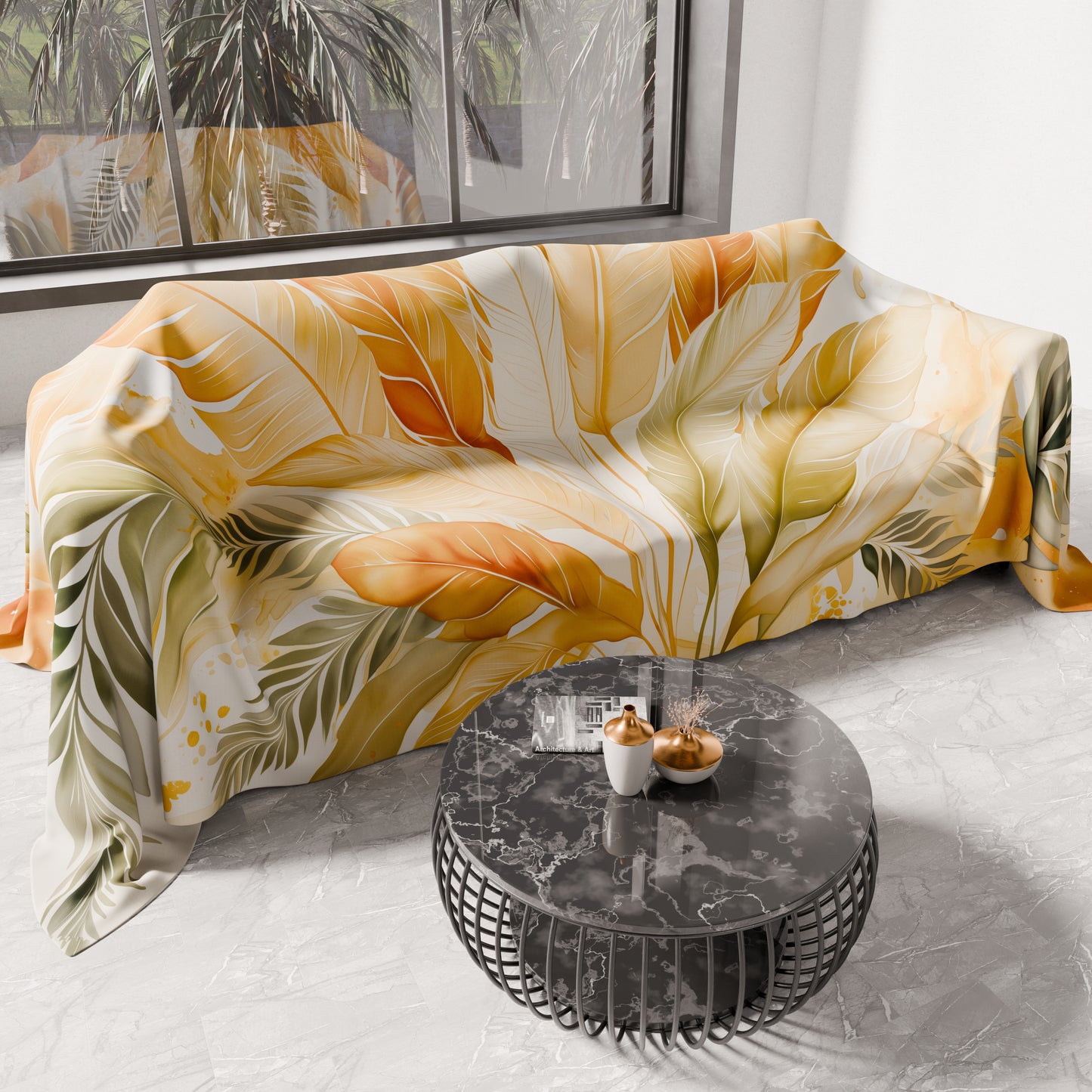 Copriletto Estivo, Coperta Leggera, Lenzuola Copriletto Palmwater Oliva