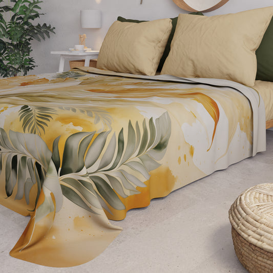 Copriletto Estivo, Coperta Leggera, Lenzuola Copriletto Palmwater Oliva