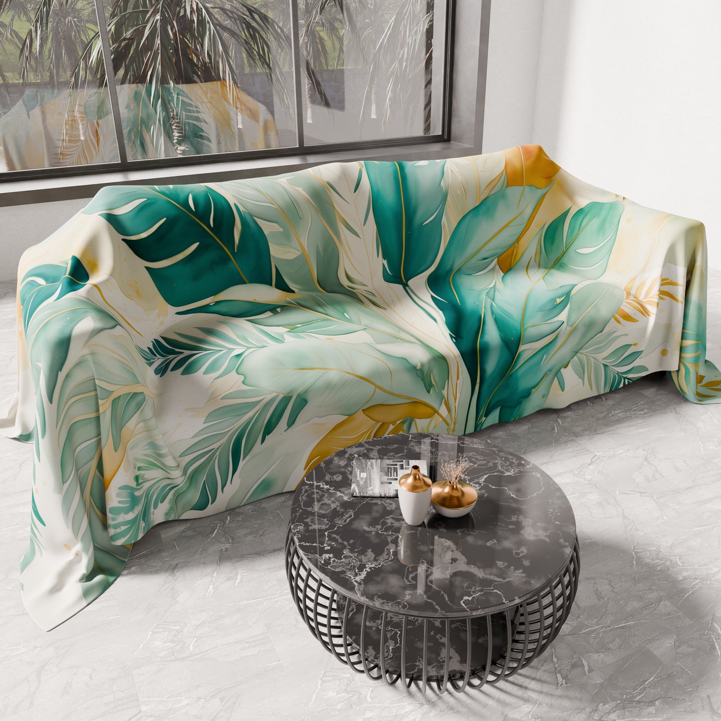 Copriletto Estivo, Coperta Leggera, Lenzuola Copriletto Palmwater Ottanio