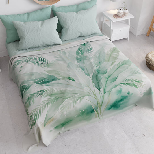 Boutis d'été, Couverture légère, Draps boutis Palmwater Sauge