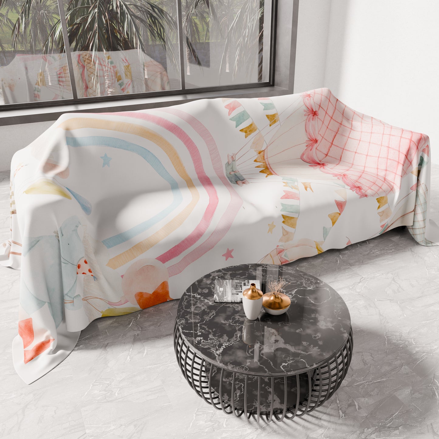 Telo Arredo Copridivano, Copriletto, Copritavolo e Copritutto in Microfibra | Fantasia Party 01