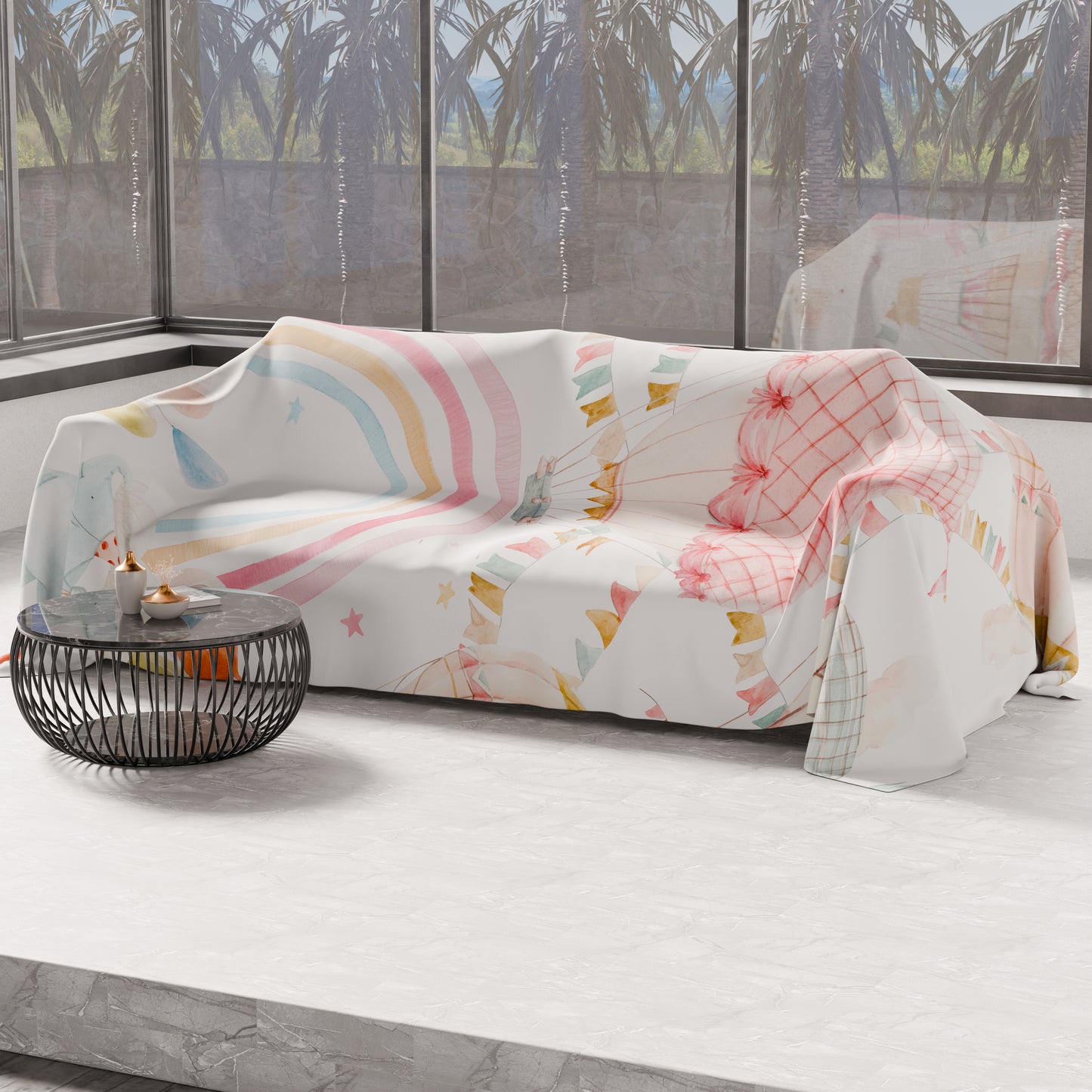 Telo Arredo Copridivano, Copriletto, Copritavolo e Copritutto in Microfibra | Fantasia Party 01