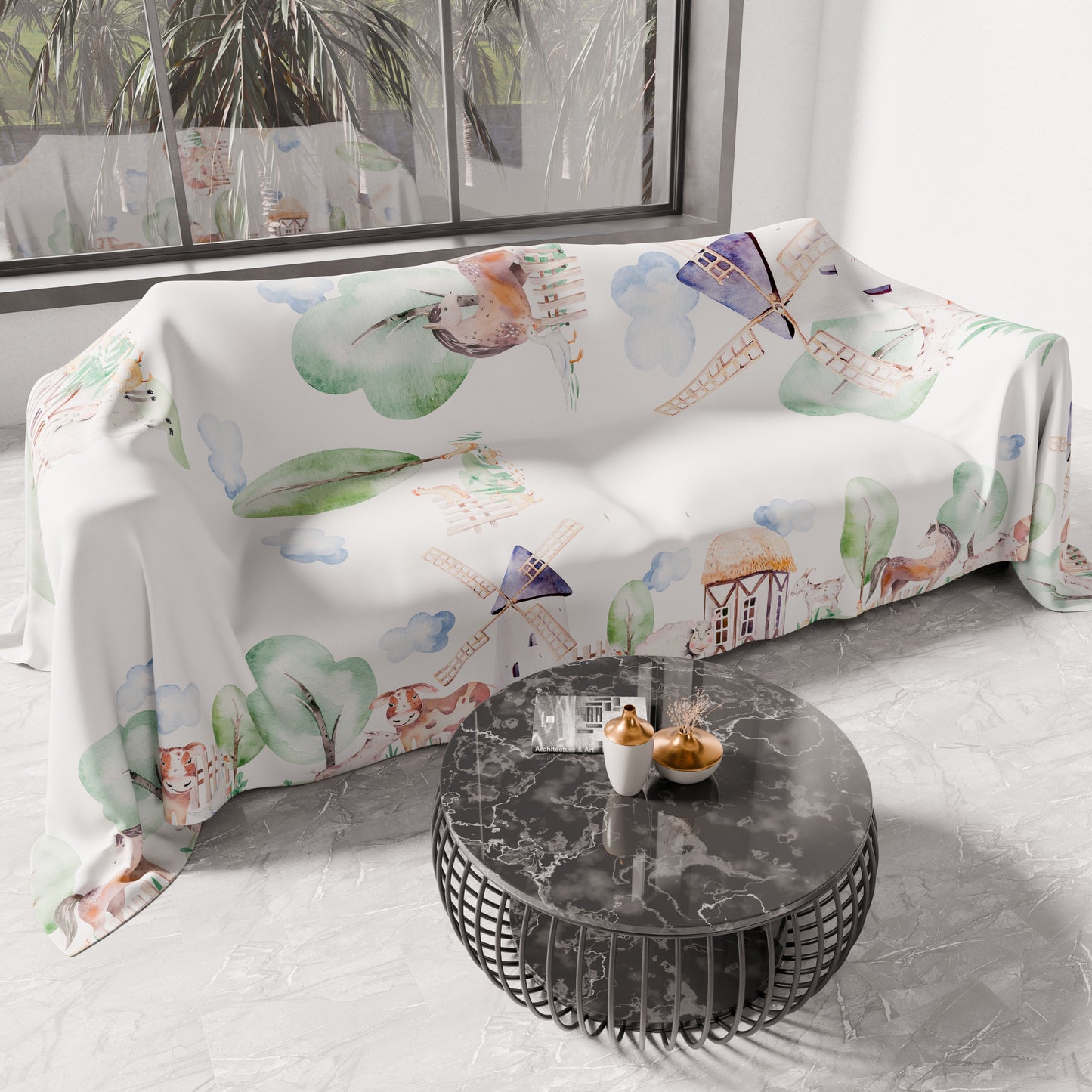 Telo Arredo Copridivano, Copriletto, Copritavolo e Copritutto in Microfibra | Fantasia Party 02