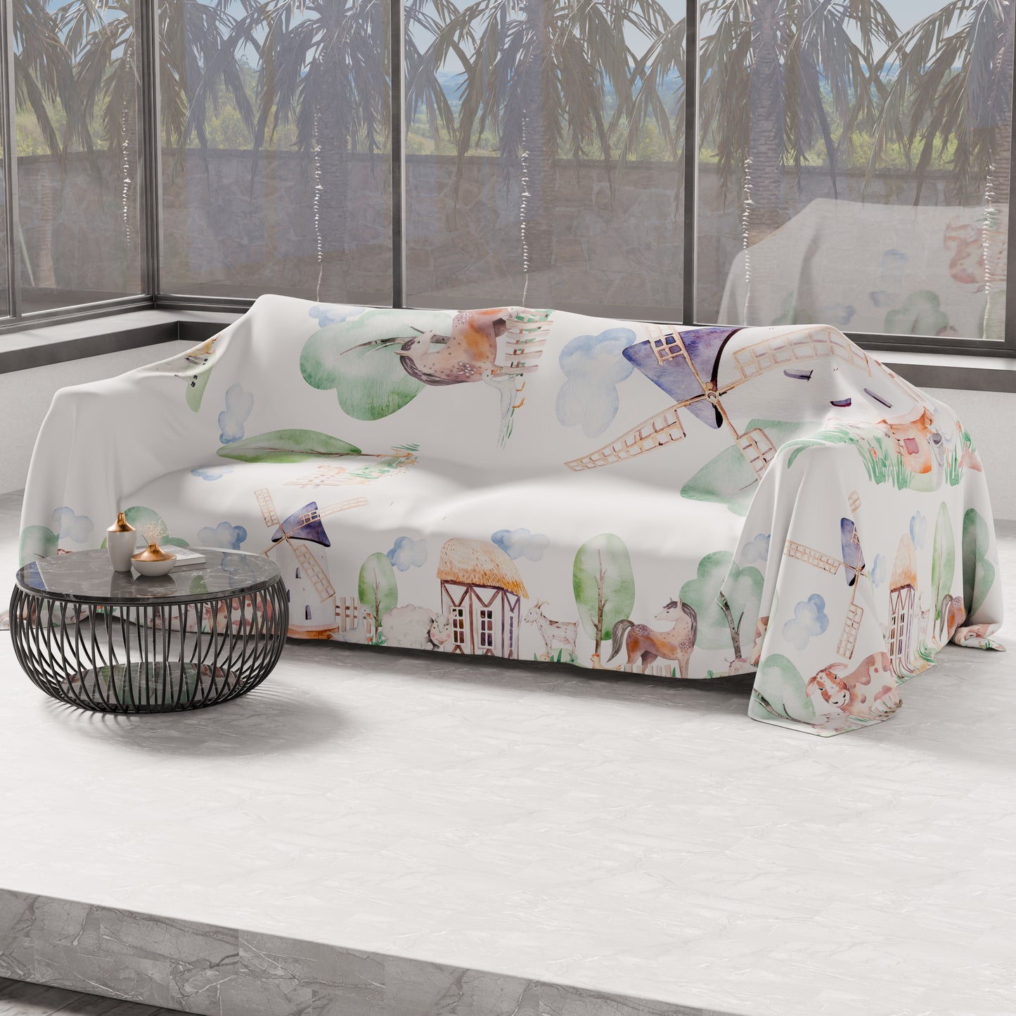 Telo Arredo Copridivano, Copriletto, Copritavolo e Copritutto in Microfibra | Fantasia Party 02