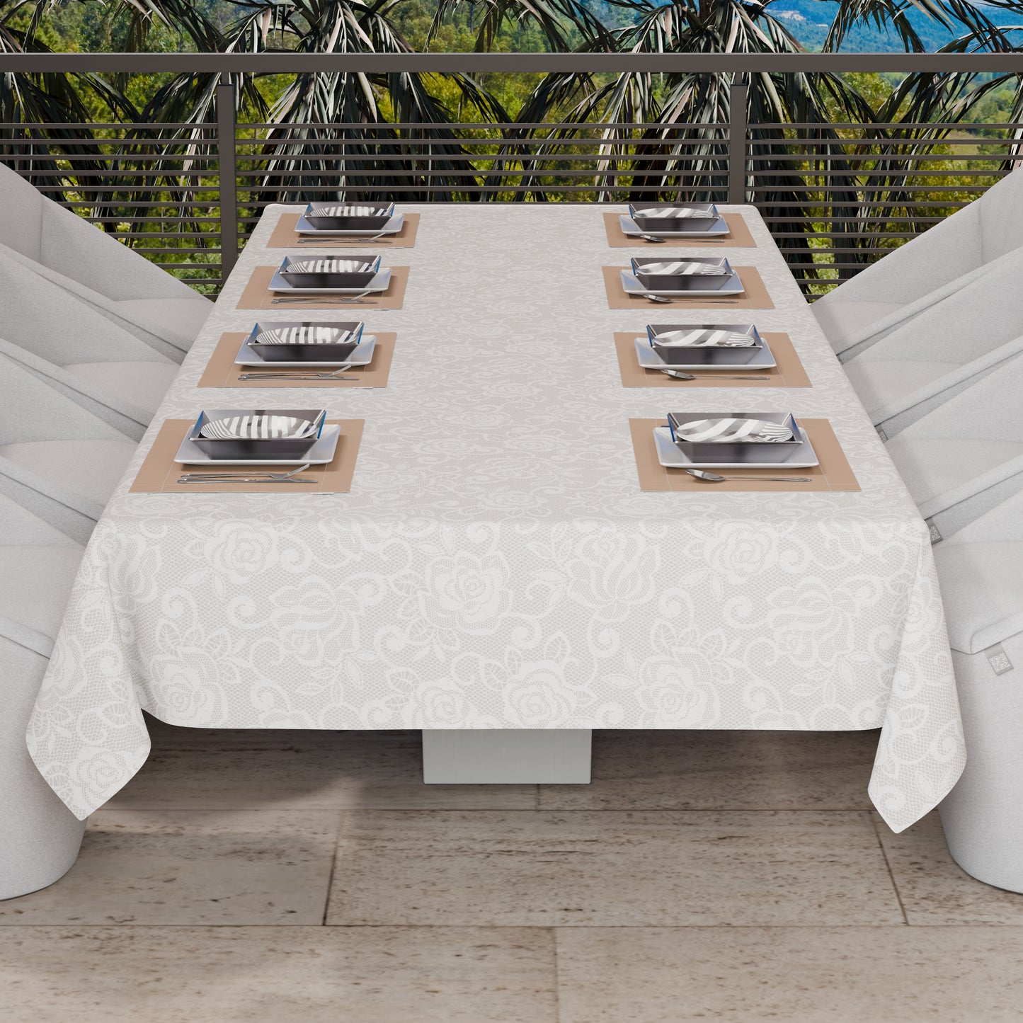 Telo Arredo Copridivano, Copriletto, Copritavolo e Copritutto in Microfibra | Fantasia Pizzo