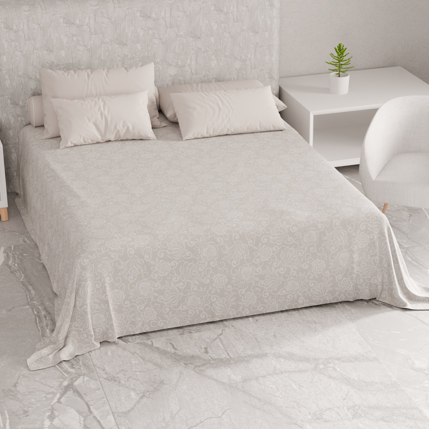 Telo Arredo Copridivano, Copriletto, Copritavolo e Copritutto in Microfibra | Fantasia Pizzo