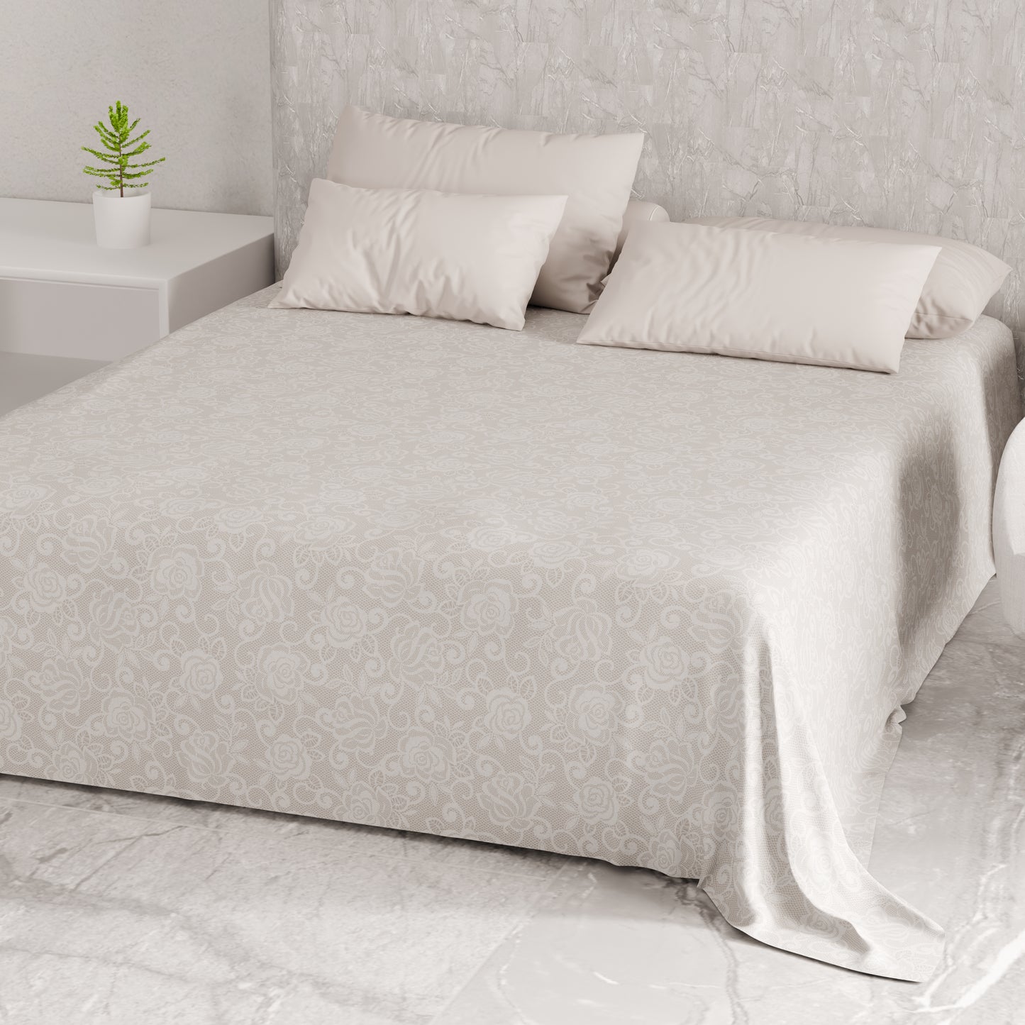 Telo Arredo Copridivano, Copriletto, Copritavolo e Copritutto in Microfibra | Fantasia Pizzo