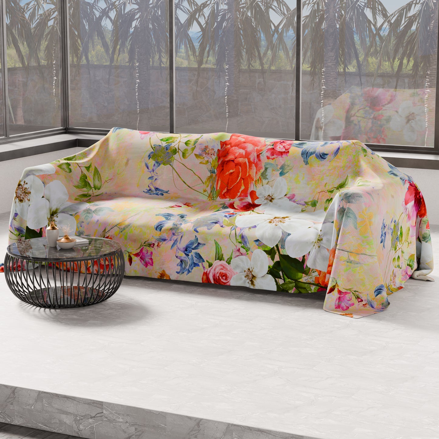 Telo Arredo Copridivano, Copriletto, Copritavolo e Copritutto in Microfibra | Fantasia Spring Colorful