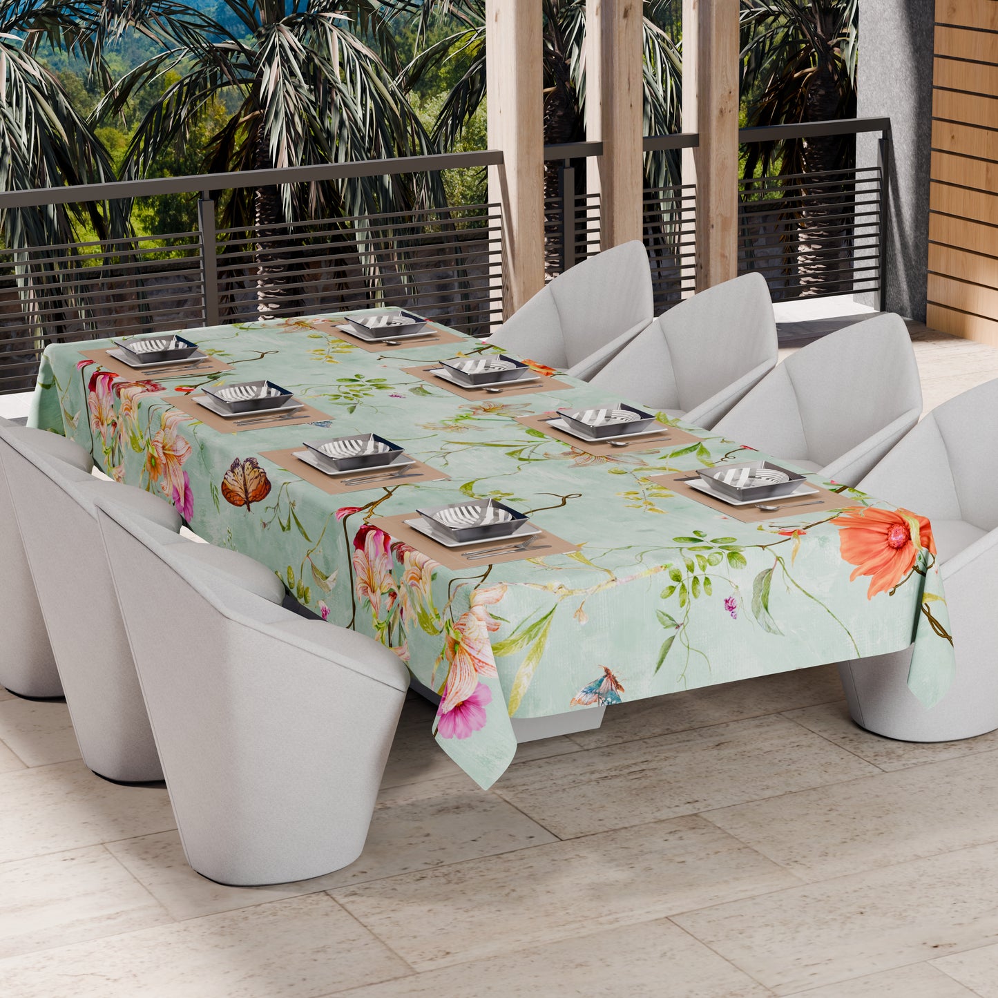 Telo Arredo Copridivano, Copriletto, Copritavolo e Copritutto in Microfibra | Fantasia Spring Acquamarina