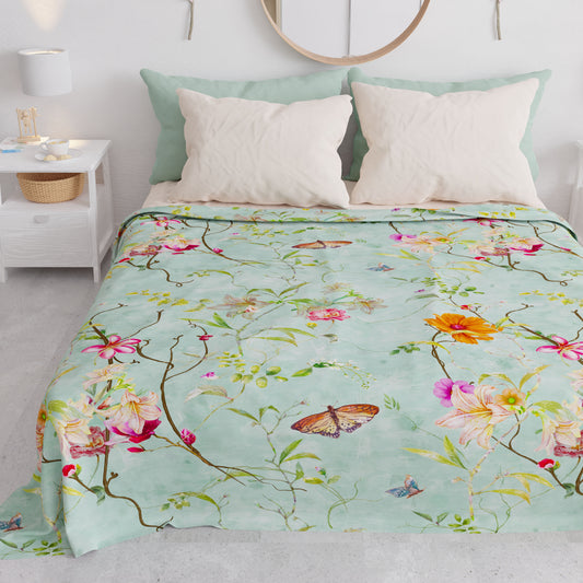 Summer Bedspread, Light Blanket, Sheets Bedspread, Spring Aquamarine