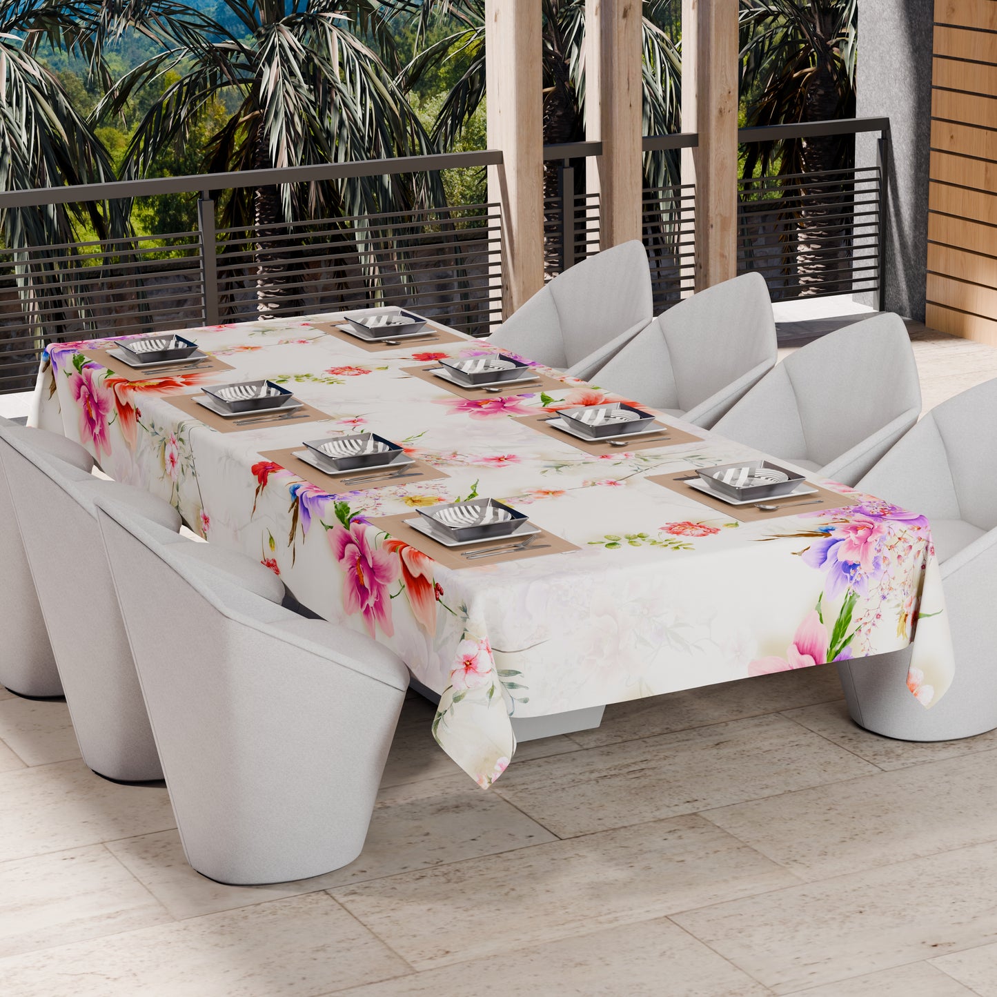 Telo Arredo Copridivano, Copriletto, Copritavolo e Copritutto in Microfibra | Fantasia Spring Bianco