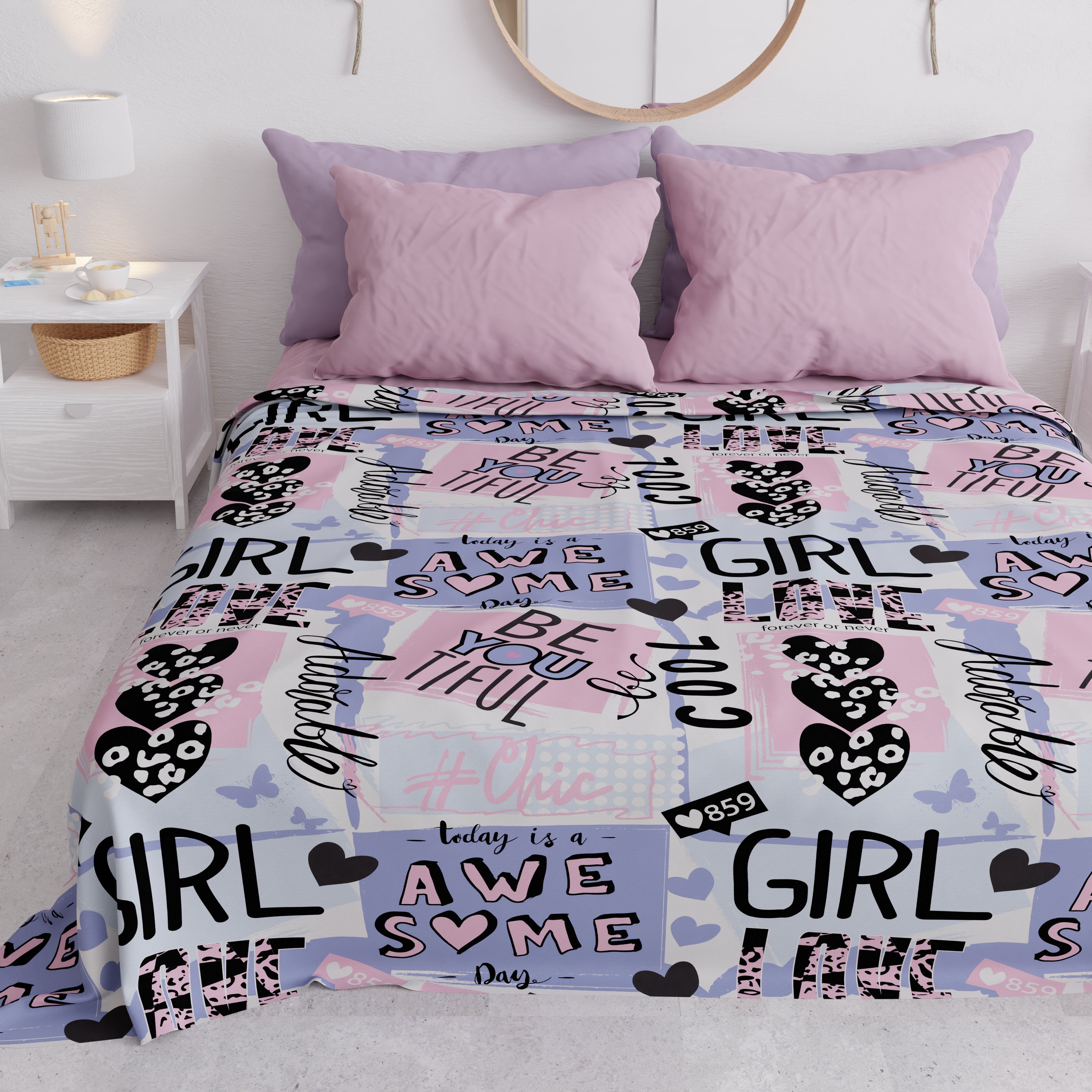 PETTI Copriletto Estivo, Coperta Leggera, Lenzuola Copriletto Girl Cool