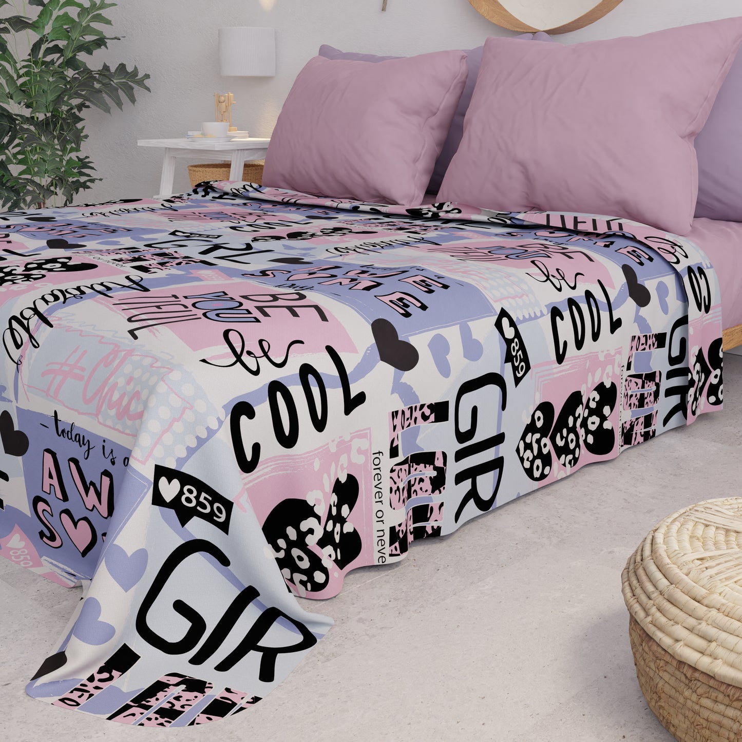 Copriletto Estivo, Coperta Leggera, Lenzuola Copriletto Girl Cool