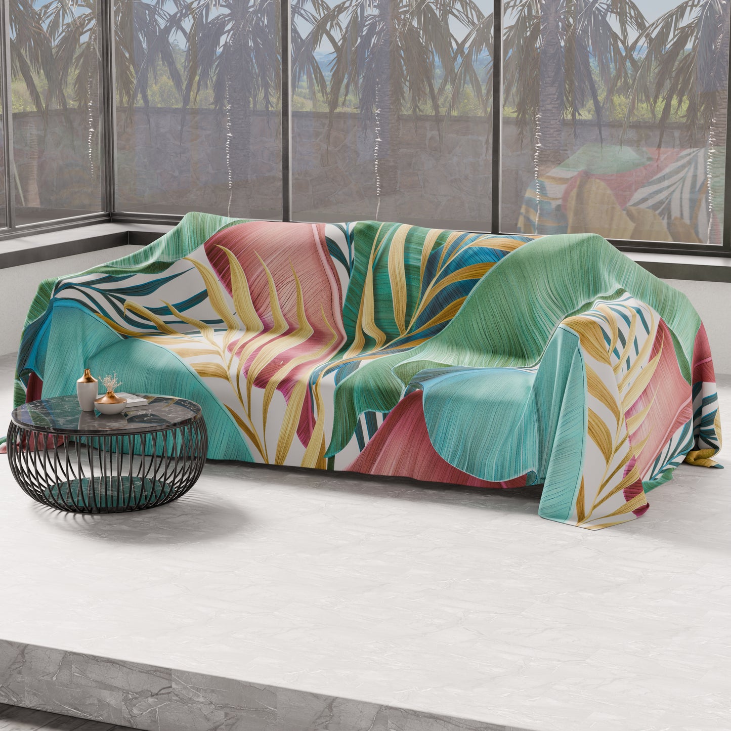 Telo Arredo Copridivano, Copriletto, Copritavolo e Copritutto in Microfibra | Fantasia Tropical 06