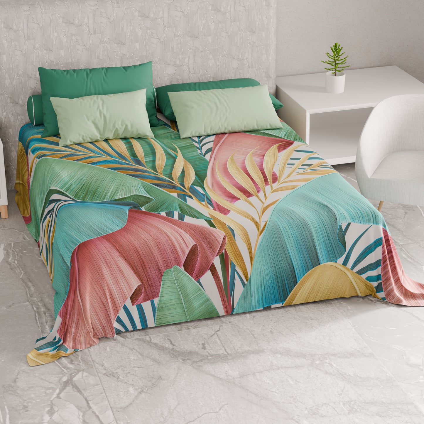 Telo Arredo Copridivano, Copriletto, Copritavolo e Copritutto in Microfibra | Fantasia Tropical 06