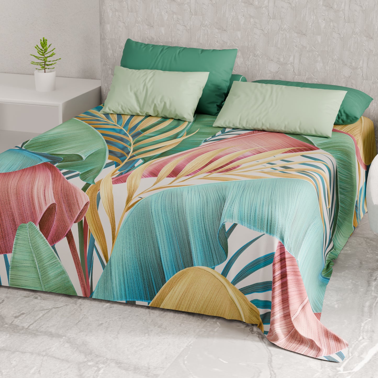 Telo Arredo Copridivano, Copriletto, Copritavolo e Copritutto in Microfibra | Fantasia Tropical 06