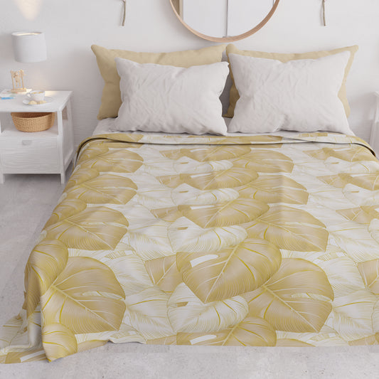 Couvre-lit d’été, couverture légère, draps couvre-lit, taupe tropical et or