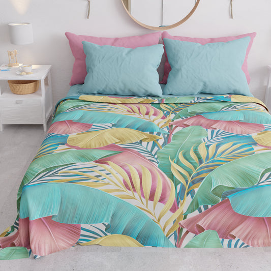 Summer Bedspread, Lightweight Blanket, Bedspread Sheets, Tropical Multicolor
