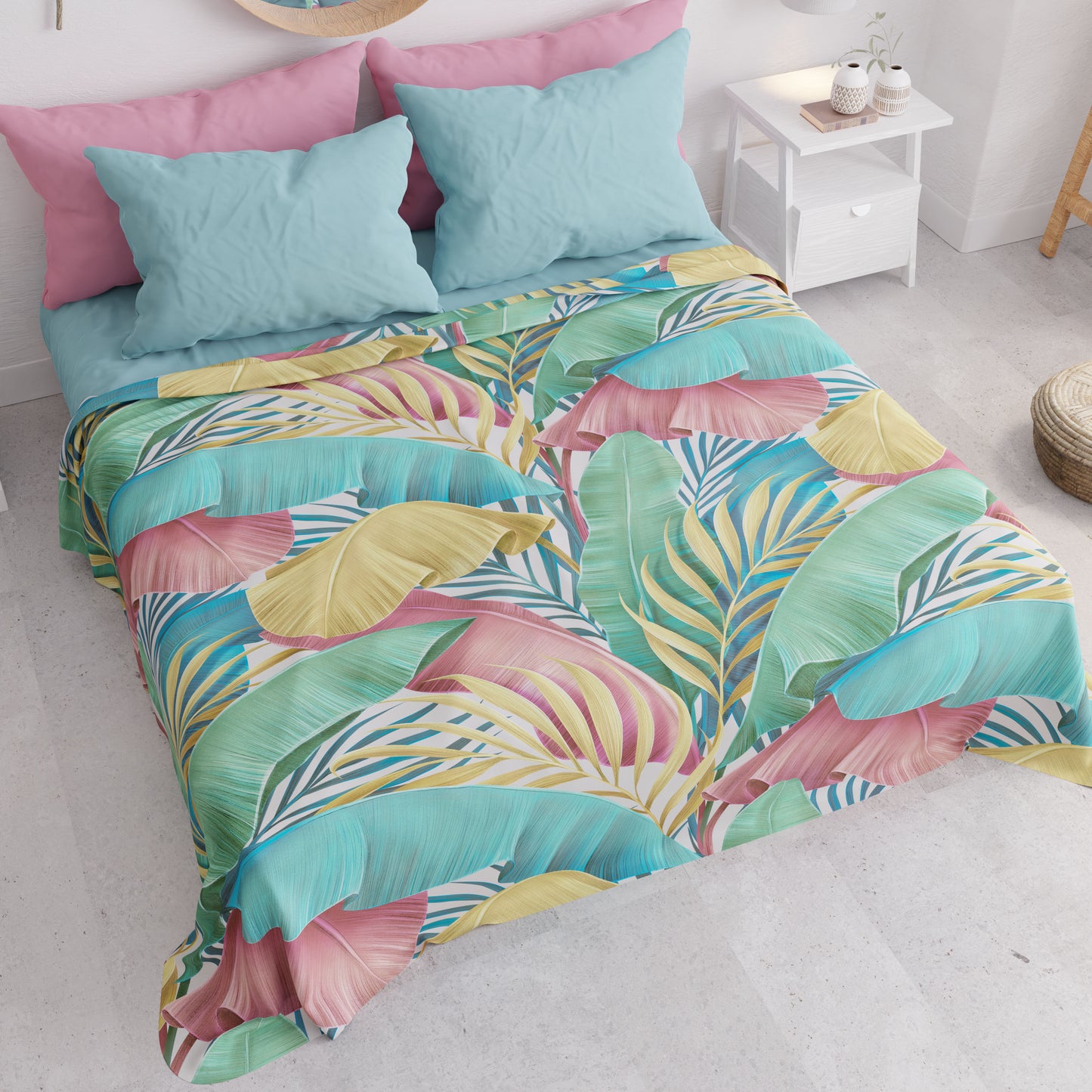 Summer Bedspread, Lightweight Blanket, Bedspread Sheets, Tropical Multicolor