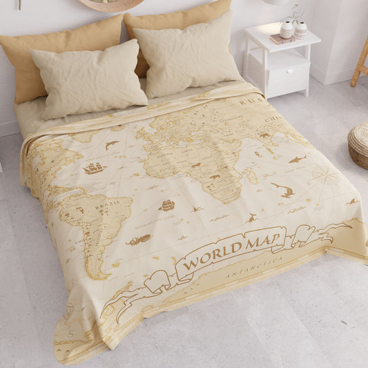 Boutis d'été, Couverture légère, Draps Boutis, Monde Beige
